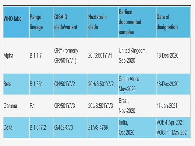 Variants of Concern: WHO